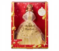 Lalki dla dziewczynek - Barbie Signature Lalka świąteczna j. brązowe włosy - miniaturka - grafika 1