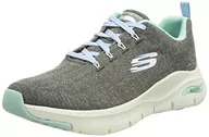Trampki damskie - Skechers Damskie tenisówki Arch Fit Comfy Wave, Szary - Grafitowy - 35.5 EU - miniaturka - grafika 1