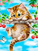 Dekoratorstwo - Haft Diamentowy Wisz?
cy Kotek 35x45 cm - miniaturka - grafika 1