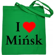 Torby i wózki na zakupy - Torba na zakupy nadruk I Love Mińsk Kocham Minsk Białoruś - miniaturka - grafika 1