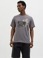 Koszulki męskie - Jack & Jones Koszulka "Jaxon" w kolorze szarym - miniaturka - grafika 1