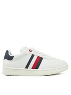 Buty dla chłopców - Tommy Hilfiger Sneakersy Stripe Low Cut Lace-Up Sneaker T3X9-33850-1355 M Biały - miniaturka - grafika 1