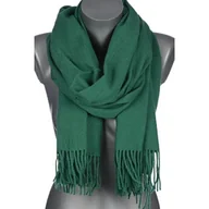 Apaszki i szaliki damskie - Szalik damski BAWEŁNIANY na prezent z frędzlami FG-32 ZIELONY - miniaturka - grafika 1