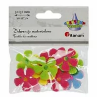 Pozostałe akcesoria dla plastyków - Titanum Filcowe kwiatki z pomponem w środku 30mm 10szt - miniaturka - grafika 1