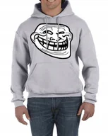 Bluzy męskie - Troll Face Bluza Z Kapturem Śmieszna M 3152 - miniaturka - grafika 1