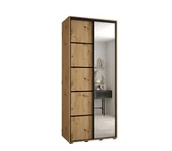 Szafy - Szafa przesuwna wysoka Davos 5 100 gł. 45 artisan + artisan + czarny - miniaturka - grafika 1