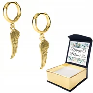 Kolczyki - Kolczyki złote 925 Skrzydła Anioł WŁASNY NADRUK - miniaturka - grafika 1