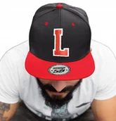 Czapki i chusty sportowe męskie - CZAPKA PROSTY DASZEK AMERICAN TWILL LITERA L HAFT - miniaturka - grafika 1