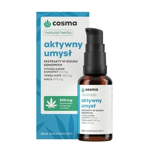 Cosma Cannabis Aktywny Umysł Natural Herbs Olejek - Układ nerwowy - miniaturka - grafika 1