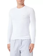 Koszulki męskie - Emporio Armani Męski t-shirt z długim rękawem Soft Modal, biały, L - miniaturka - grafika 1