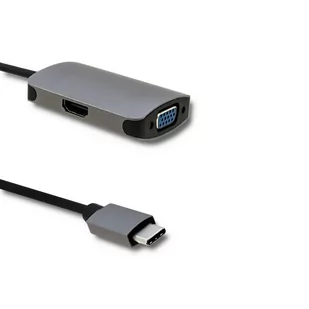 Qoltec Adapter USB typ C męski żeński VGA żeński + EKSPRESOWA 24H (50380) - Kable komputerowe i do monitorów - miniaturka - grafika 1