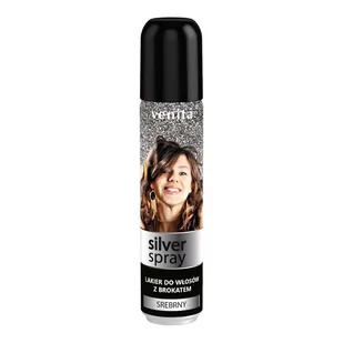 VENITA Silver Spray lakier do włosów z brokatem Srebrny 75ml - Kosmetyki do stylizacji włosów - miniaturka - grafika 1