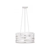 Lampy sufitowe - Biała lampa wisząca z metalowym kloszem Marisa – GTV - miniaturka - grafika 1