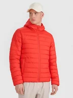 Kurtki i kamizelki sportowe męskie - Męska kurtka puchowa pikowana 4F 4FWAW25TDJAM598 - czerwona - miniaturka - grafika 1