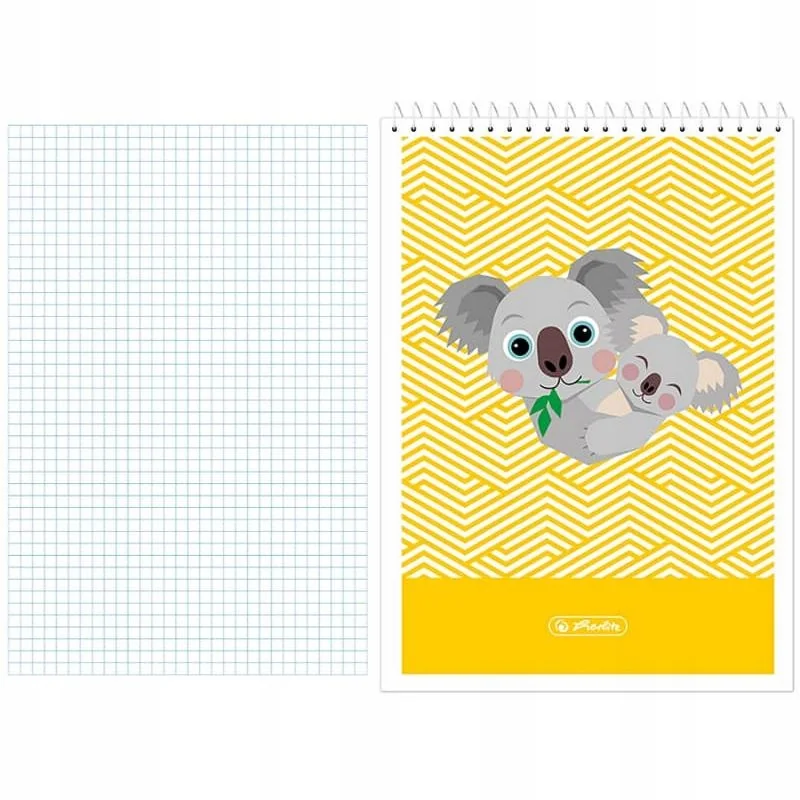 KOŁONOTATNIK A6 40K KRATKA HERLITZ CUTE ANIMALS MIX 1szt SPIRALA KRÓTKI BOK