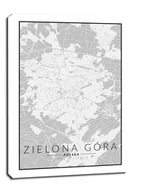 Obrazy i zdjęcia na płótnie - Zielona góra mapa czarno biała - obraz na płótnie Wymiar do wyboru: 70x100 cm - miniaturka - grafika 1