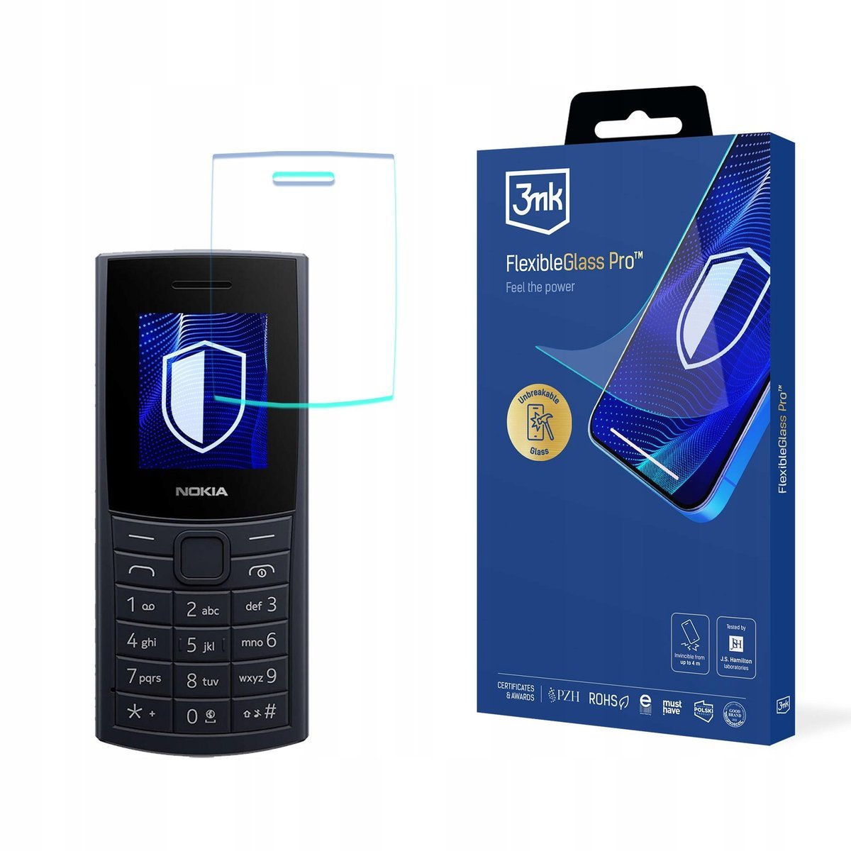 Szkło hybrydowe na ekran do Nokia 110 4G 2023 - 3mk FlexibleGlass Pro