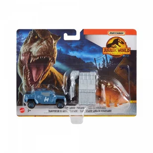 Matchbox Jurassic World Transporter z Stegozaurem - model lub pojazd - Samochody i pojazdy dla dzieci - miniaturka - grafika 1