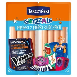Gryzzale Paróweczki z Piersi Kurczaka 160g, Tarczyński - Pasztet i przetwory mięsne - miniaturka - grafika 1