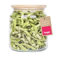 Pojemniki kuchenne - SZKLANY POJEMNIK NA ŻYWNOŚĆ PRODUKTY SYPKIE Z DREWNIANĄ POKRYWKĄ 1080ML - miniaturka - grafika 1