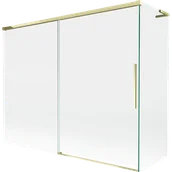 Parawany nawannowe - Mexen Rox L parawan nawannowy 2-skrzydłowy rozsuwany 190 + 80 x 150 cm, transparent, złoty - 8C9L-190-080-50-00 - miniaturka - grafika 1