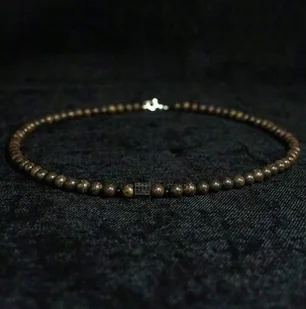 Naszyjnik Bronzyt 6mm - Crystals Break Męski Talizman Prezent - Naszyjniki - miniaturka - grafika 1