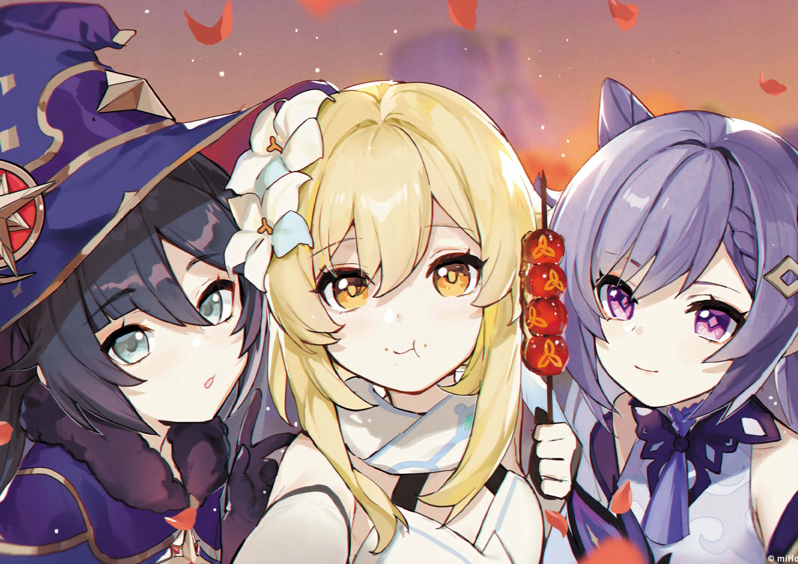 Plakat A1 Genshin Impact Anime Mona Lumine Keqing