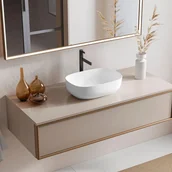 Umywalki - Umywalka nablatowa Solid Vegas mat 48x12.5x32 cm - miniaturka - grafika 1