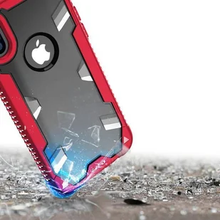 Zizo Proton Case Pancerne etui iPhone X ze szkłem 9H na ekran (Crimson Red/Trans Clear) - Etui i futerały do telefonów - miniaturka - grafika 10