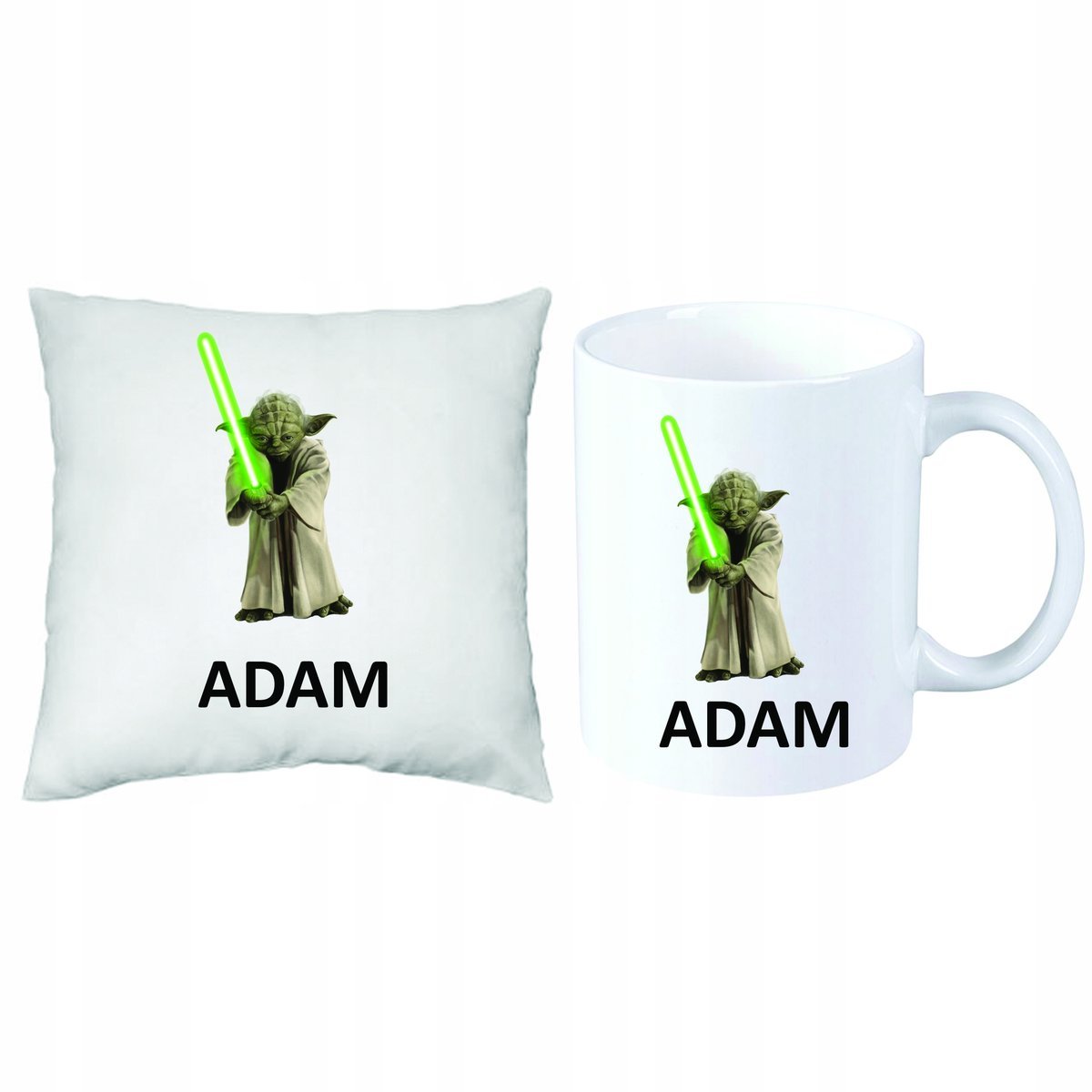 ZESTAW PREZENT PODUSZKA + KUBEK STAR WARS YODA