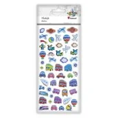 Zabawki kreatywne - Naklejki wypukłe miękkie pojazdy,planety mix 53szt - miniaturka - grafika 1