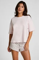 Piżamy damskie - Hunkemöller PJ SHORT COTTON JERSEY FLOWER Fioletowy - miniaturka - grafika 1