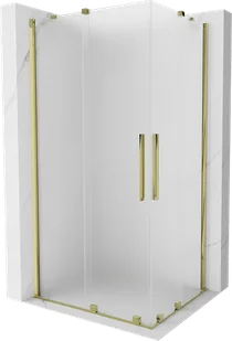 Mexen Velar Duo kabina prysznicowa rozsuwana 100x90 cm, szron, złota - 871-100-090-32-50 - Kabiny prysznicowe - miniaturka - grafika 1