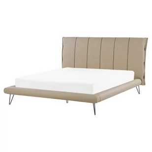 Beliani Łóżko ekoskóra 160 x 200 cm beżowe BETIN - Łóżka - miniaturka - grafika 1