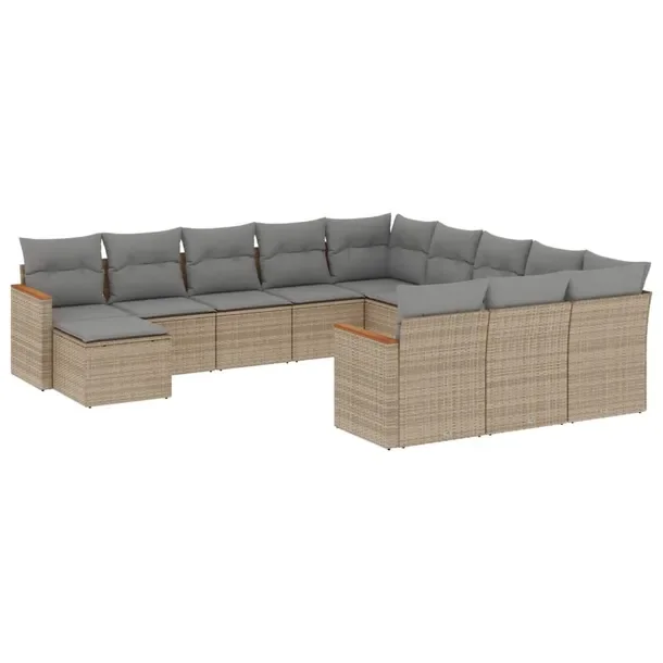Zestaw wypoczynkowy ogrodowy beżowy rattan PE, wymiary: 62x62x69 cm, 55x62
