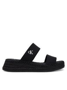 Calvin Klein Jeans Espadryle Sporty Rope Mg Lth Webbing YW0YW01704 Czarny - Espadryle damskie - miniaturka - grafika 1