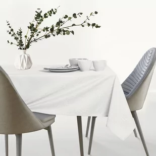 AmeliaHome AmeliaHome - Obrus plamoodporny Biały GAIA 140x280 cm - Obrusy i serwetki - miniaturka - grafika 1