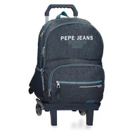 Plecaki szkolne i tornistry - Pepe Jeans Edmon Plecak szkolny z wózkiem Niebieski 33x46x15 cms Poliester 22,77L by Joumma Bags, niebieski, plecak szkolny na kółkach - miniaturka - grafika 1