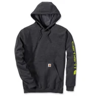Bluzy męskie - Bluza Carhartt Midweight Signature Sleeve Logo Hooded Sweatshirt CARBON HEATHER - miniaturka - grafika 1