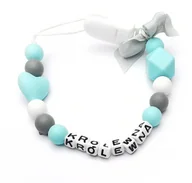 Akcesoria do smoczków - Silikonowa zawieszka KRÓLEWNA dla niej na chrzest - miniaturka - grafika 1