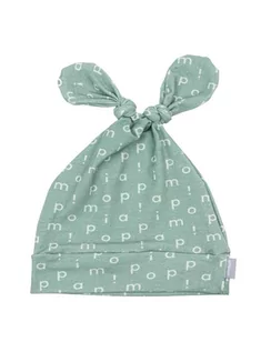 Czapeczki dla niemowląt - Piapimo Czapeczka bawełniana niemowlęca 1-3m Cutesuit literki zielona - grafika 1