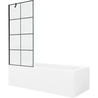 Wanny - Mexen Vega wanna prostokątna 170 x 70 cm z obudową i parawanem 1-skrzydłowym 80 cm, czarny wzór - miniaturka - grafika 1