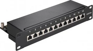 Goobay CAT 6a panel krosowy 10-calowy 25,4 cm, 12 portów - Wersja kolorystyczna Czarny - Pozostałe akcesoria sieciowe - miniaturka - grafika 1