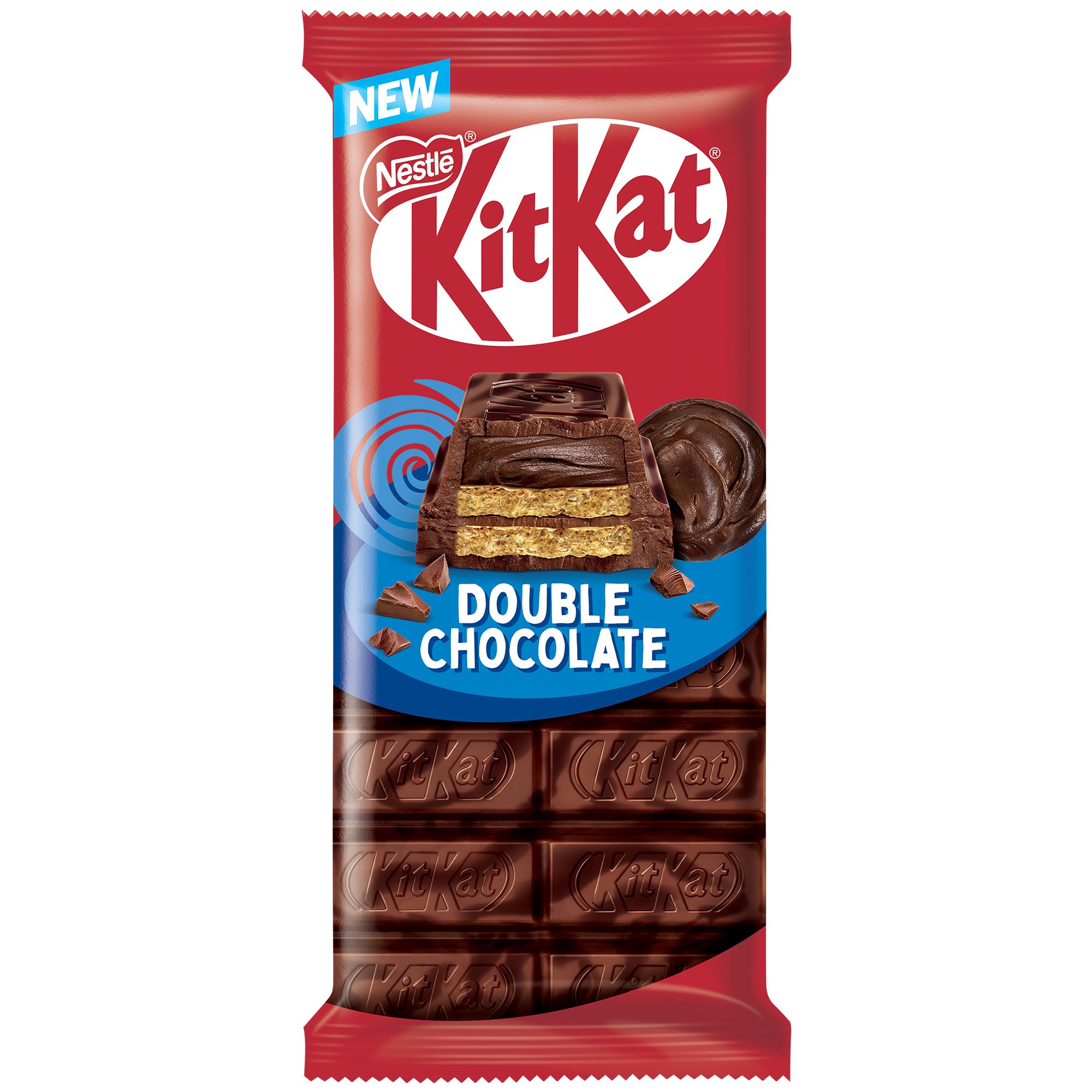 KitKat Double Chocolate Paluszki waflowe oblane mleczną i deserową czekoladą 99 g
