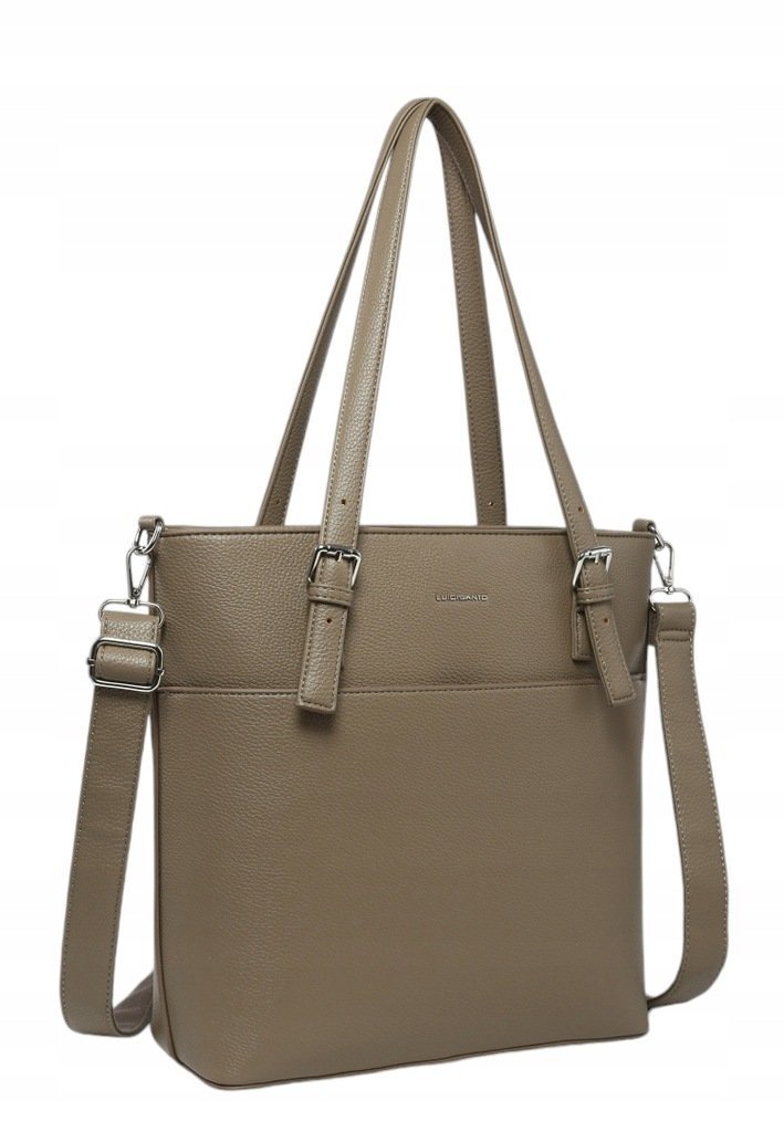 Pojemna Shopperka Torebka Damska Beżowa LUIGISANTO HS66778 Taupe