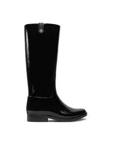 Tommy Hilfiger Kalosze Th Stud Rubber Long Rainboot FW0FW08185 Czarny - Kalosze damskie - miniaturka - grafika 1