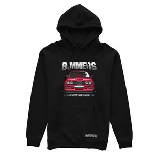Czarna bluza z kapturem BMW E30 BIMMERS-3XL - Odzież do sportów motorowych - miniaturka - grafika 1