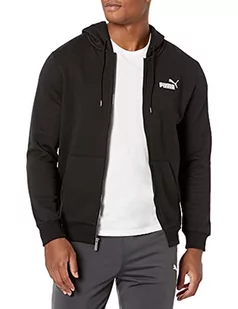 PUMA Męska bluza z kapturem Essentials małe logo na całej długości bluza z kapturem, bawełniany, czarny, XL - Bluzy męskie - miniaturka - grafika 1