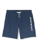 Spodenki damskie - Emporio Armani Swimwear Emporio Armani Embroidery Logo Bermudy, szorty do pływania, granatowe, rozmiar 48, granatowy - miniaturka - grafika 1