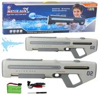 Zabawki i gry sportowe - Elektryczny Automatyczny Karabin Pistolet Na Wodę Biało Szary 1000ml 61cm LEAN Toys - miniaturka - grafika 1